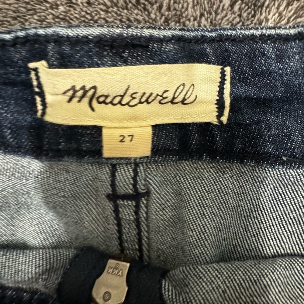 Madewell Dark Wash Zip Up Denim Mini Jean Skirt size 27 - Picture 3 of 5